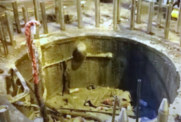 laddle turret foundation regrout and rehabilitation using epoxy grout