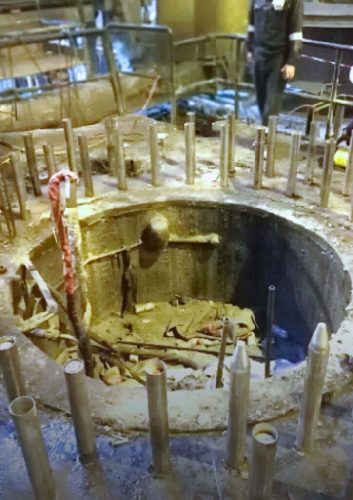 laddle turret foundation regrout and rehabilitation using epoxy grout