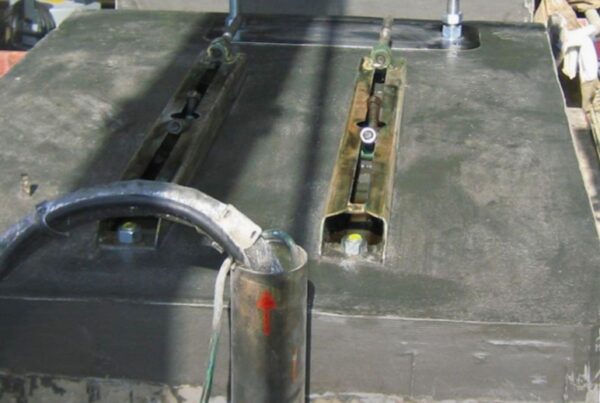 Gas compressor foundation repair, including anchor bolts replatcement