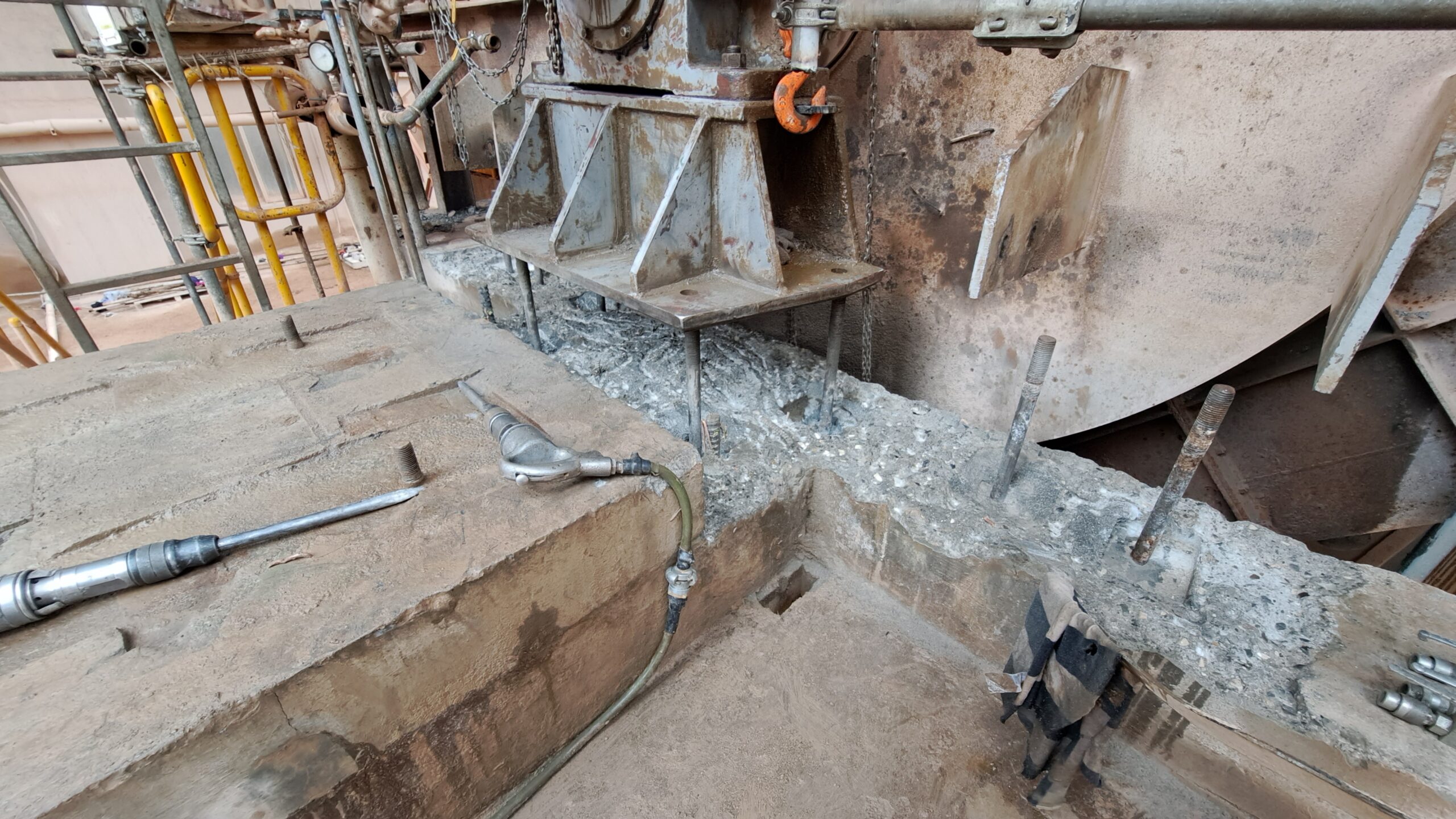 Old machinery foundation repair