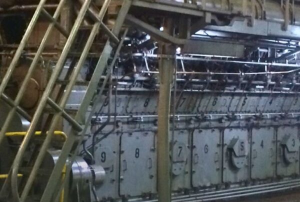 replacement of anchor bolts on a MAN Diesel Engine